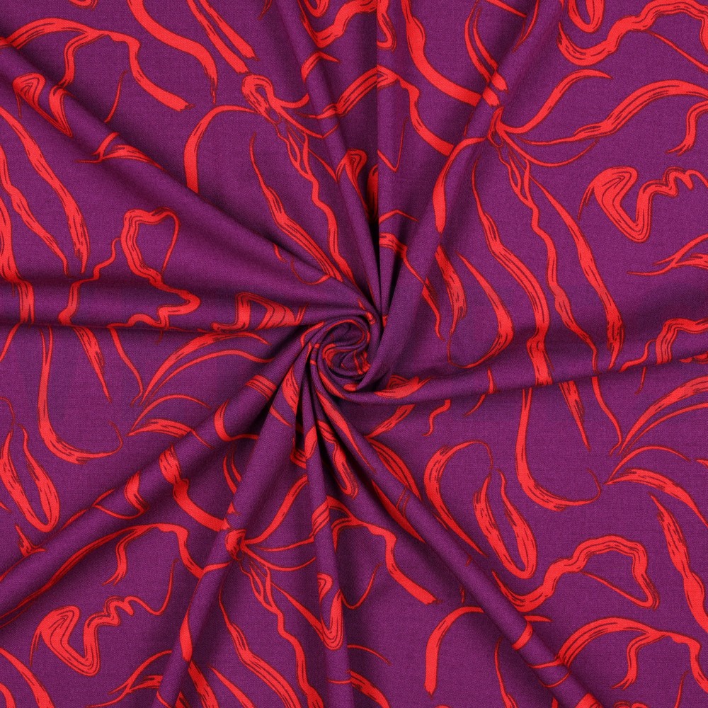VISCOSE ROSELLA STRETCH ABSTRACT PURPLE #7