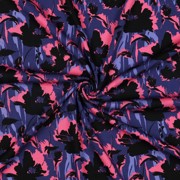 VISCOSE ROSELLA STRETCH BLOEMEN MARINEBLAUW (thumbnail) #3