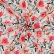 BAUMWOLLE VOILE DIGITAL BLUMEN WEISS (thumbnail) #3