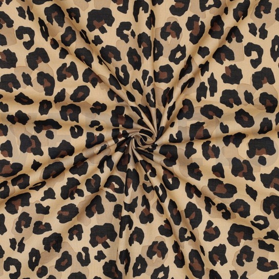 BAUMWOLLE VOILE TIERHAUT KAMEL #7