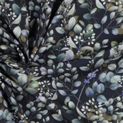 VISKOSE POPELINE STRETCH DIGITAL BLÄTTER MARINEBLAU (thumbnail) #3