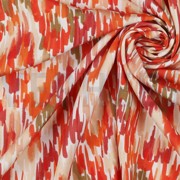 VISCOSE POPLIN STRETCH DIGITAL STROKES ORANGE (thumbnail) #3