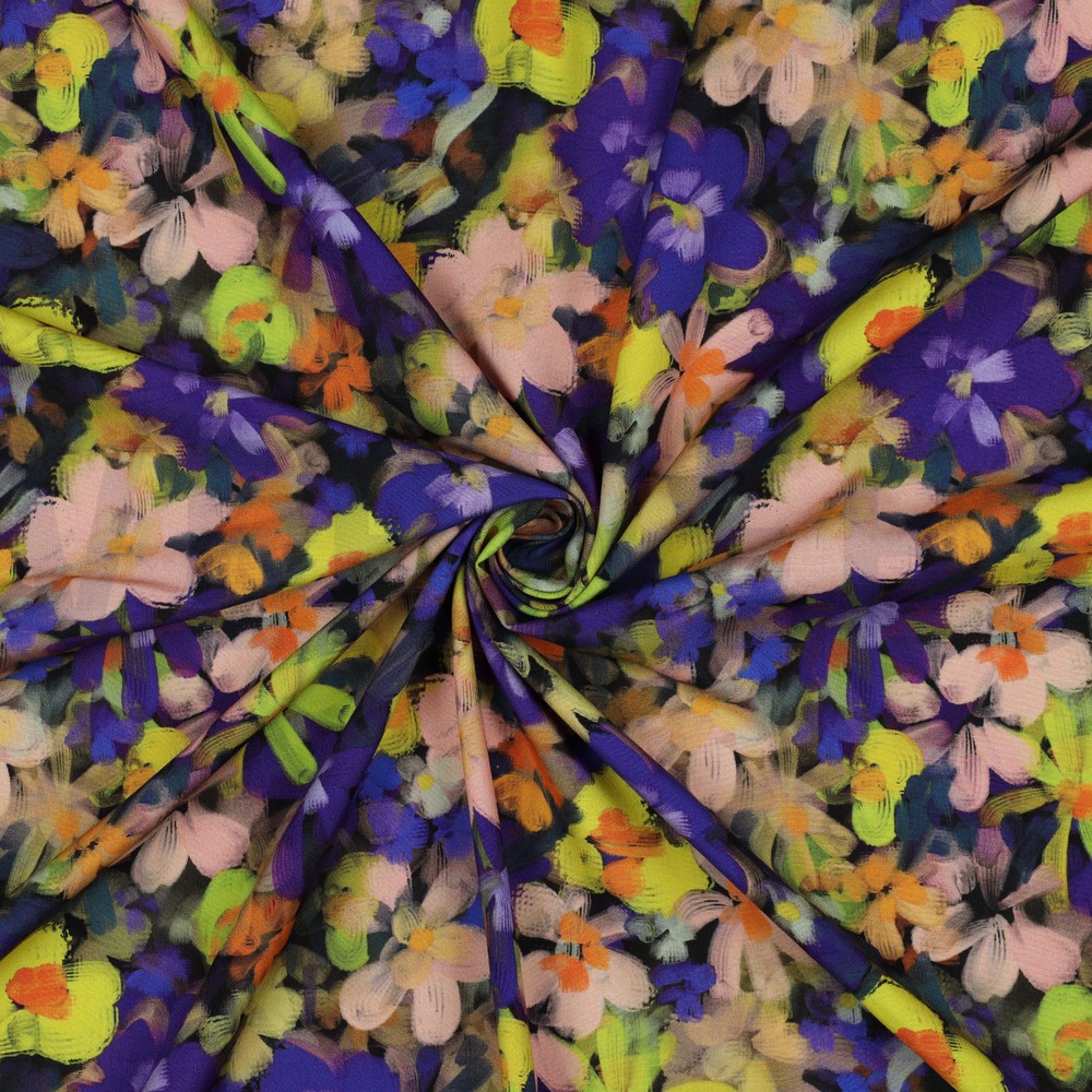 VISCOSE RADIANCE DIGITAL FLEURS VIOLET #7