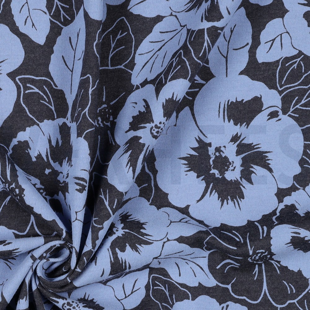 JERSEY MÉLANGE FLEURS INDIGO CHINÉ #7