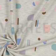 JERSEY MELANGE ABSTRAKT ECRU MELIERT (thumbnail) #3