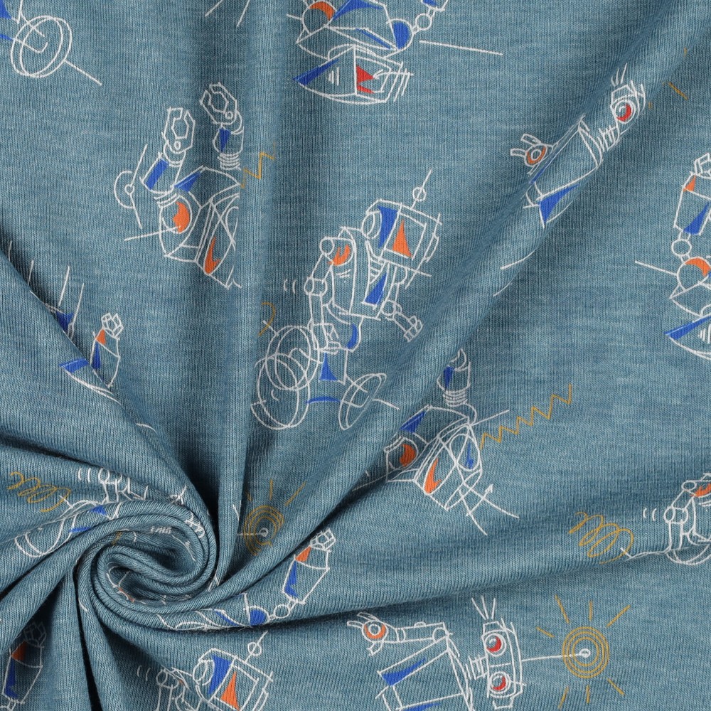 JERSEY MELANGE ROBOTS SMOKE BLUE MELANGE #7
