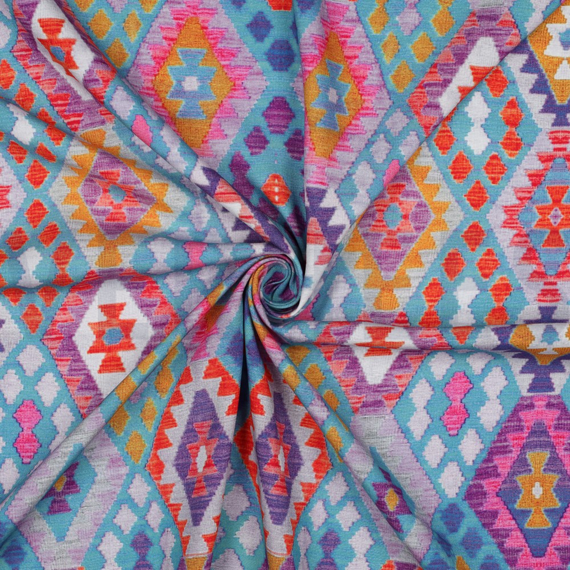 VISCOSE RADIANCE DIGITAAL GEOMETRISCH PETROL (high resolution) #3