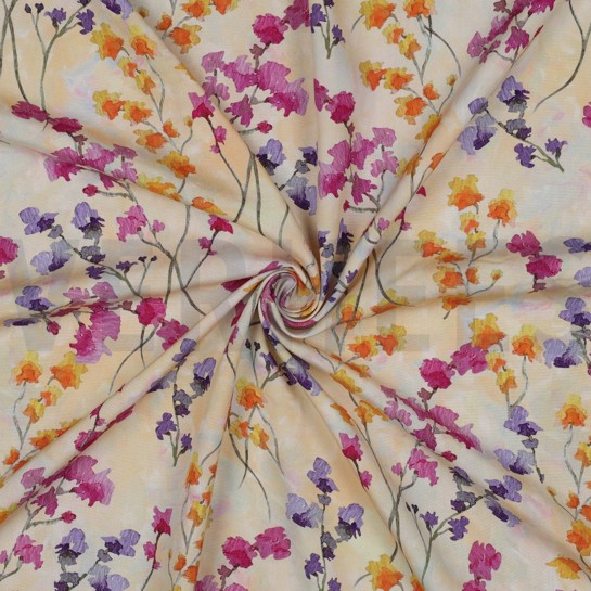 VISCOSE RADIANCE DIGITAL FLOWERS LIGHT YELLOW #7