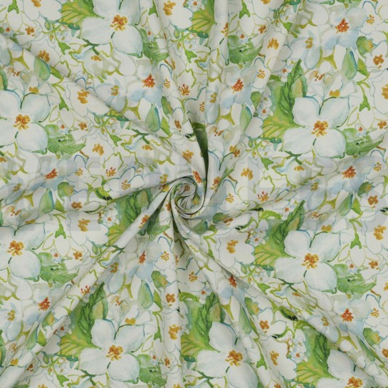 VISCOSE RADIANCE DIGITAAL BLOEMEN GROEN #7
