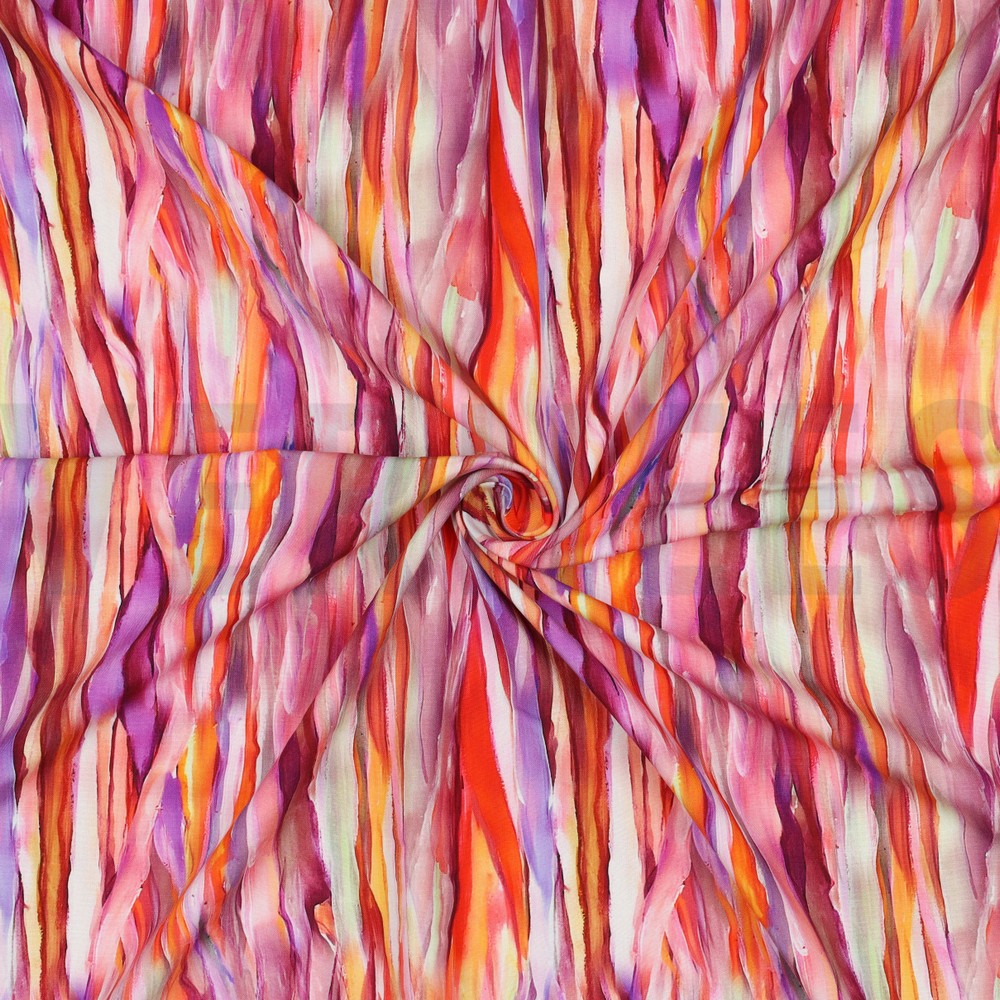 VISCOSE RADIANCE DIGITAL ABSTRAIT RAYURES ROSE #7
