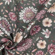 LIN VISCOSE LAVÉ FLEURS VERT ALGUE (thumbnail) #3