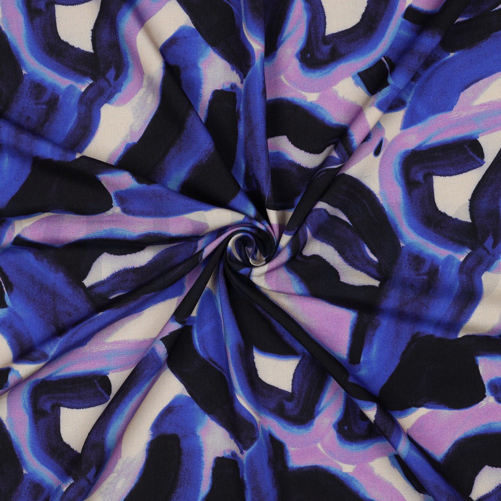VISCOSE RADIANCE DIGITAAL ABSTRACT KOBALTBLAUW #7