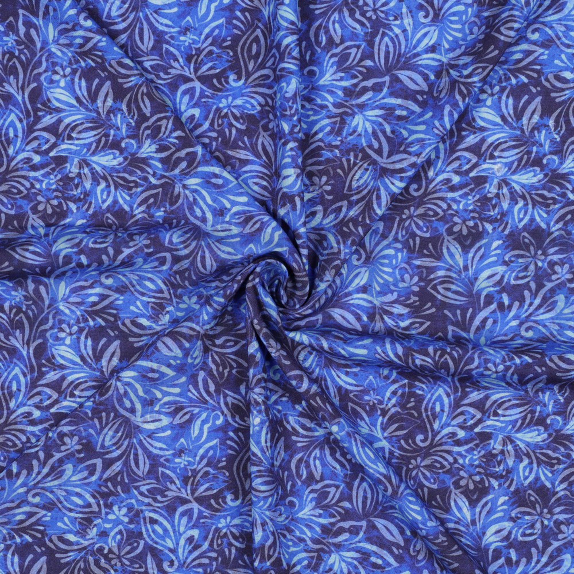 VISCOSE RADIANCE DIGITAL FLOWERS NAVY (high resolution) #3