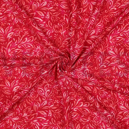 VISCOSE RADIANCE DIGITAAL BLOEMEN DONKERROOD #7