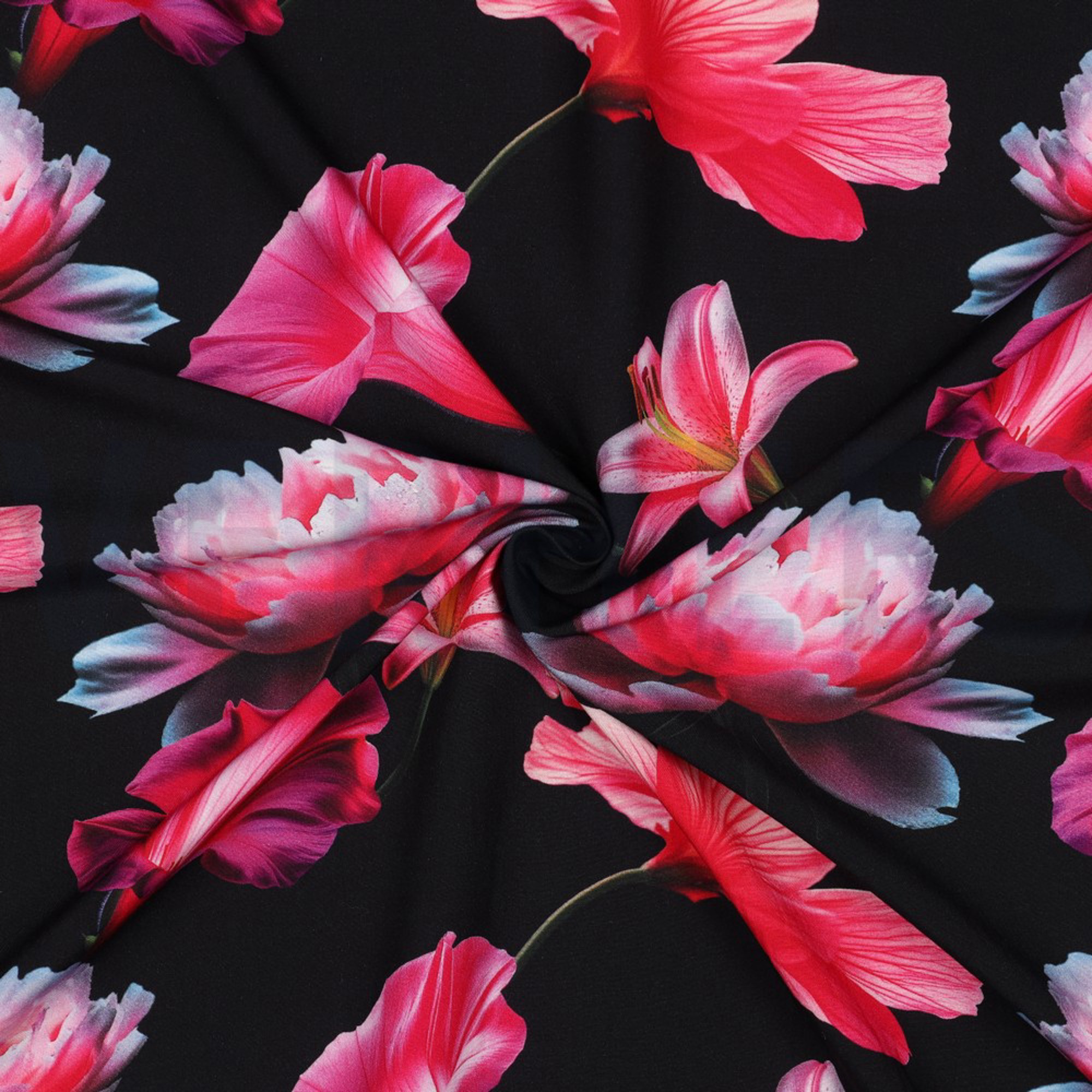 VISCOSE RADIANCE DIGITAL FLOWERS BLACK (high resolution) #3