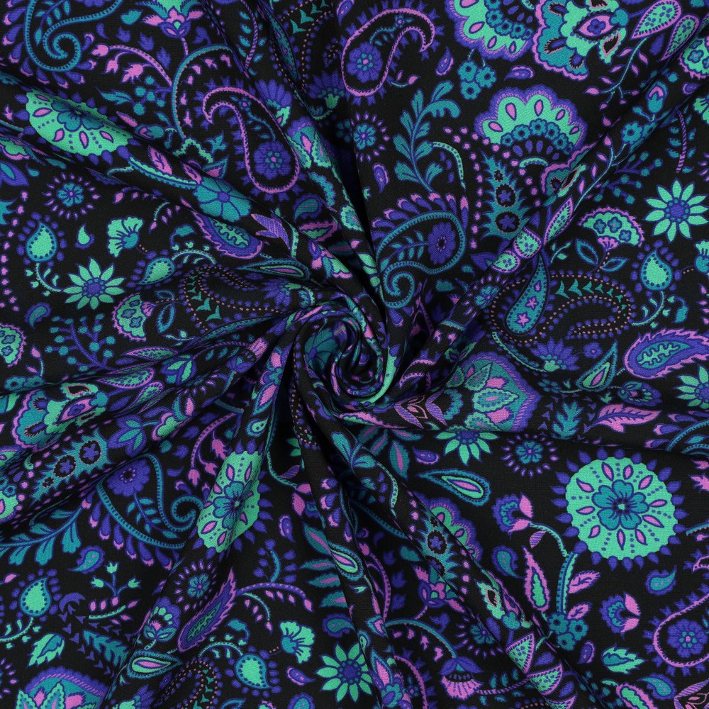 LENZING™ ECOVERO™ DIGITAL PAISLEY BLACK #7