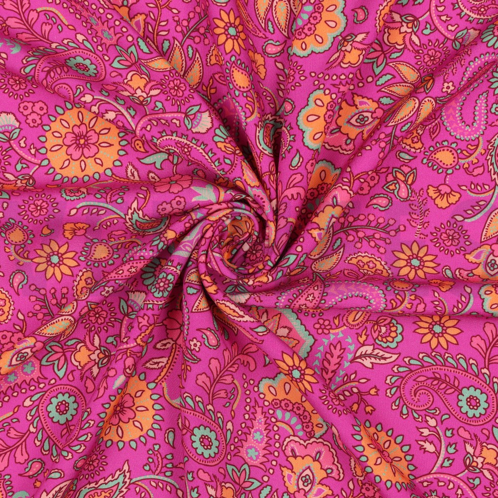 LENZING™ ECOVERO™ DIGITAAL PAISLEY FUCHSIA #7