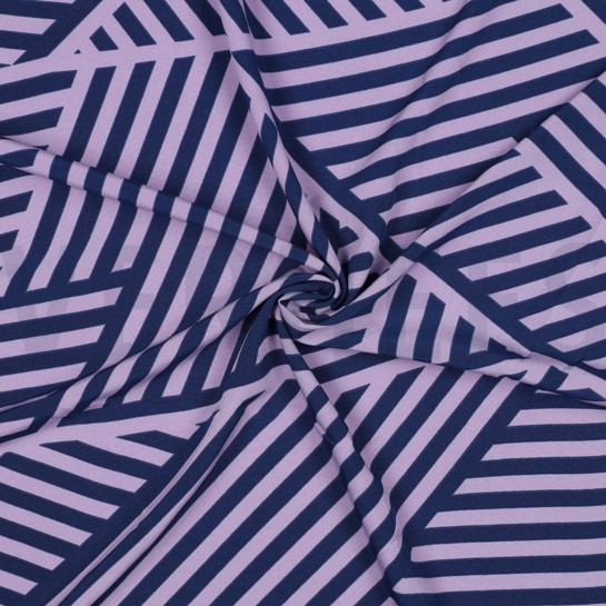 MAGNOLIA STRETCH GEOMETRISCH LAVENDEL/DONKERBLAUW #7