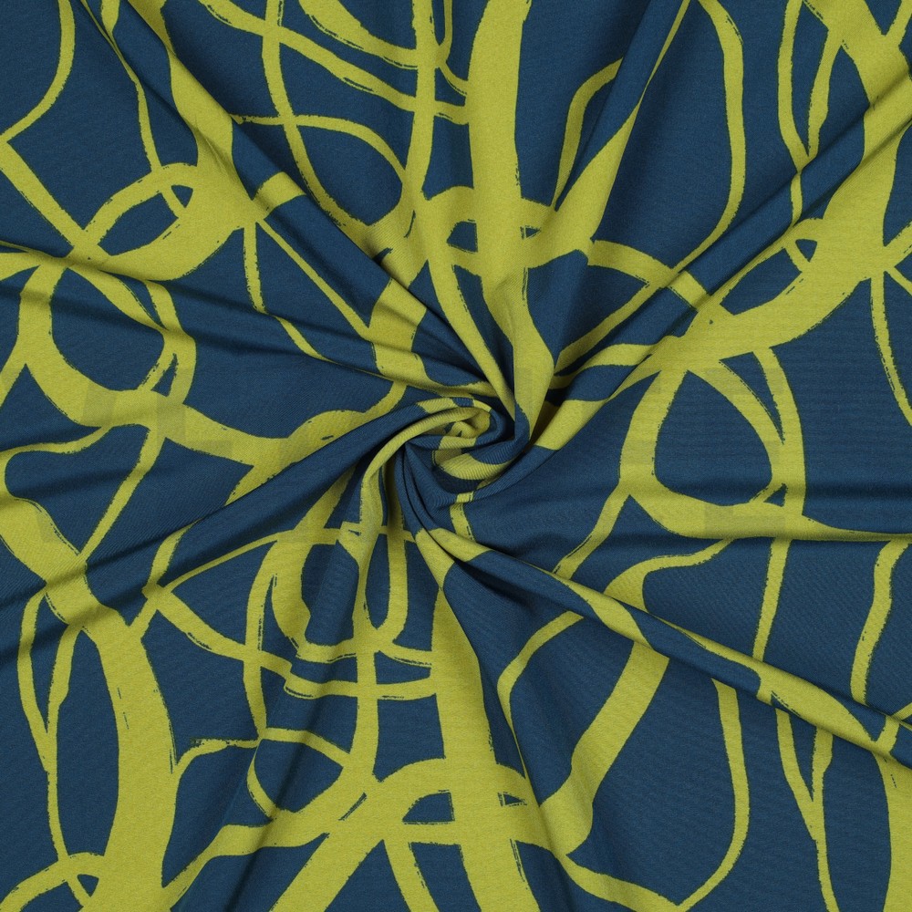 MAGNOLIA STRETCH ABSTRACT PETROL #7