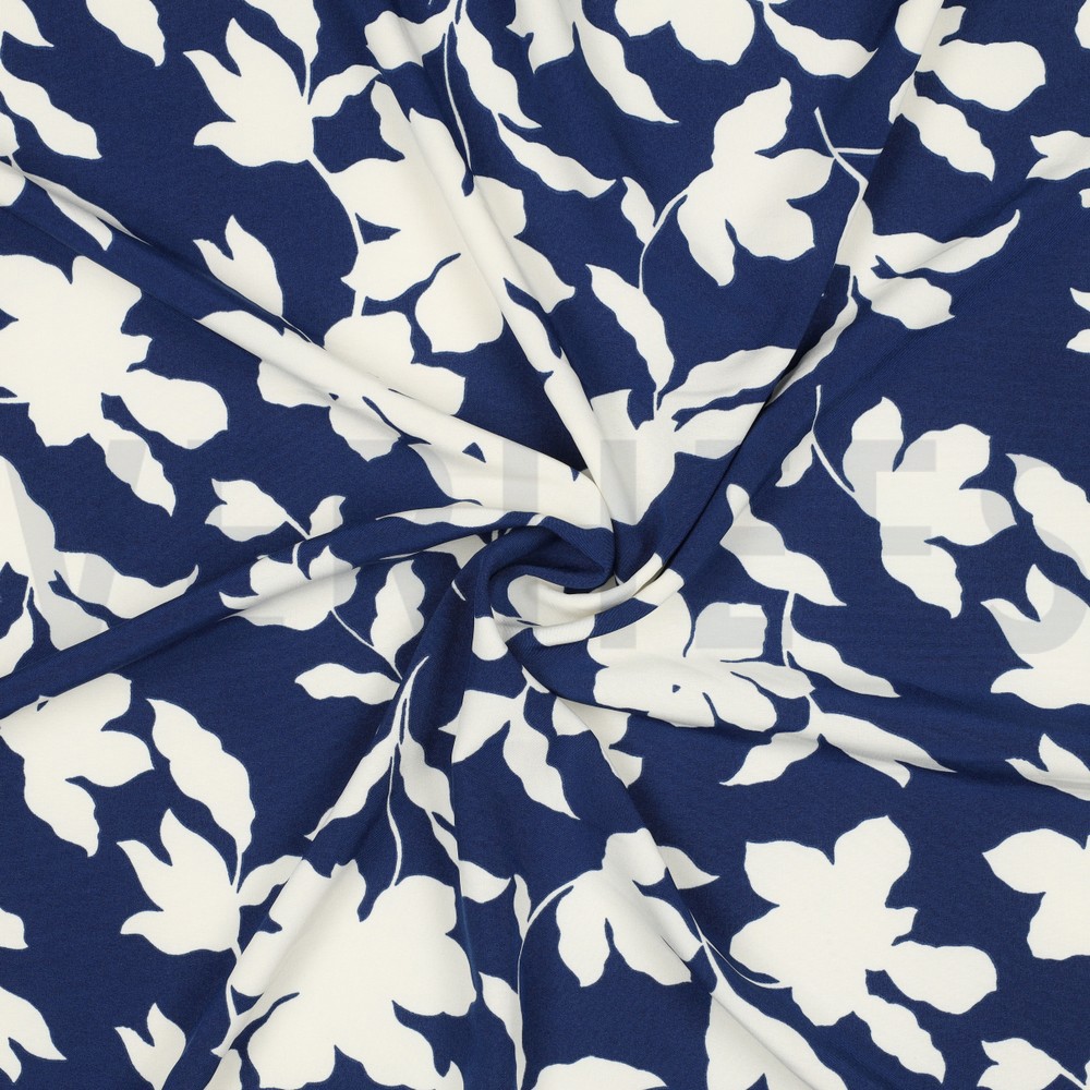 MAGNOLIA STRETCH FLEURS BLEU MARINE #7