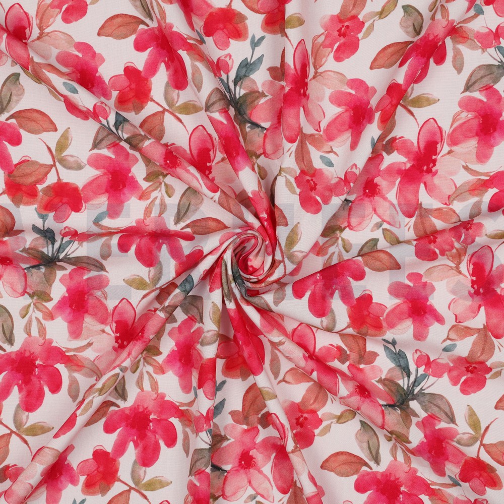 VISCOSE RADIANCE DIGITAAL BLOEMEN GEBROKEN WIT #7