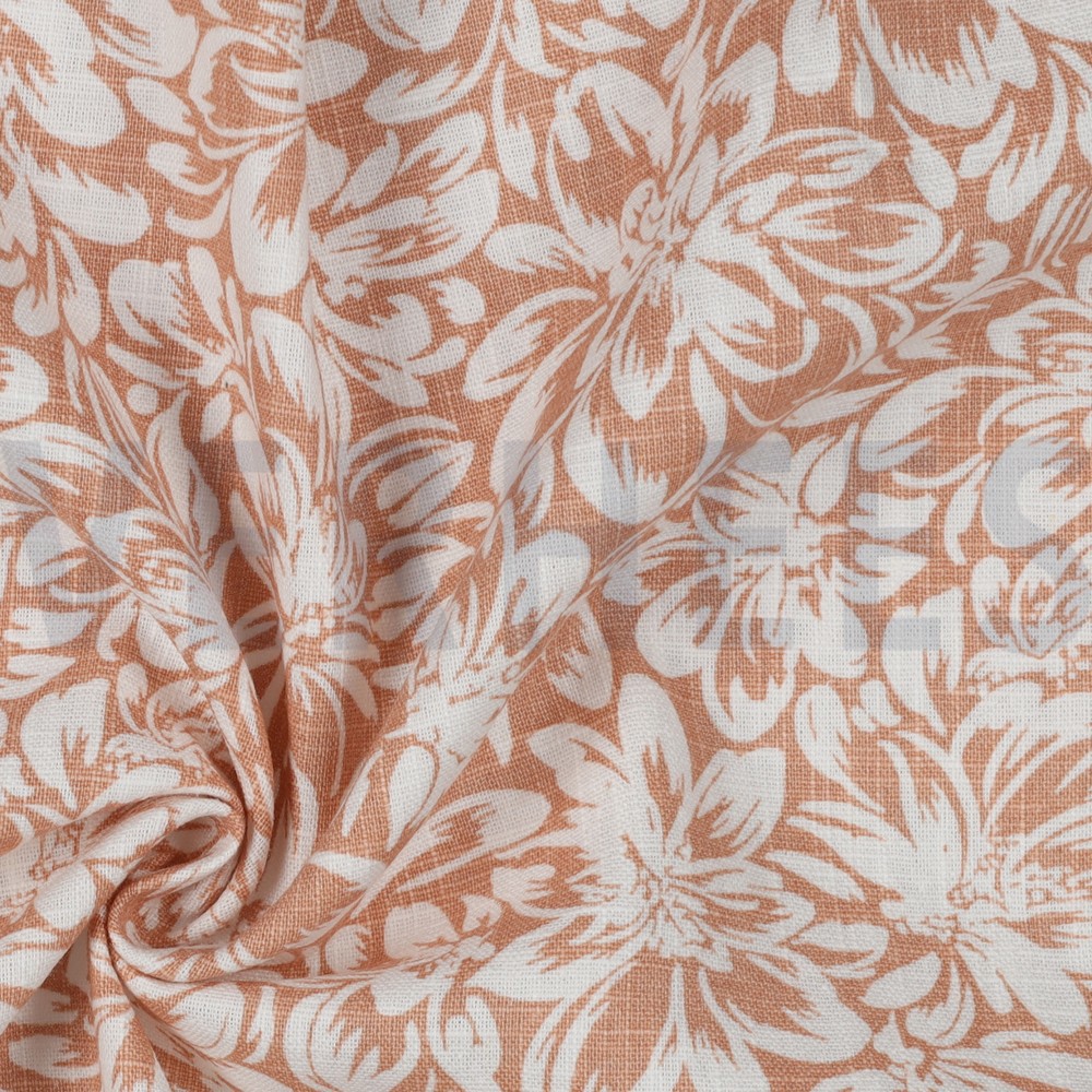LINEN WASHED FLOWERS LIGHT APRICOT #7