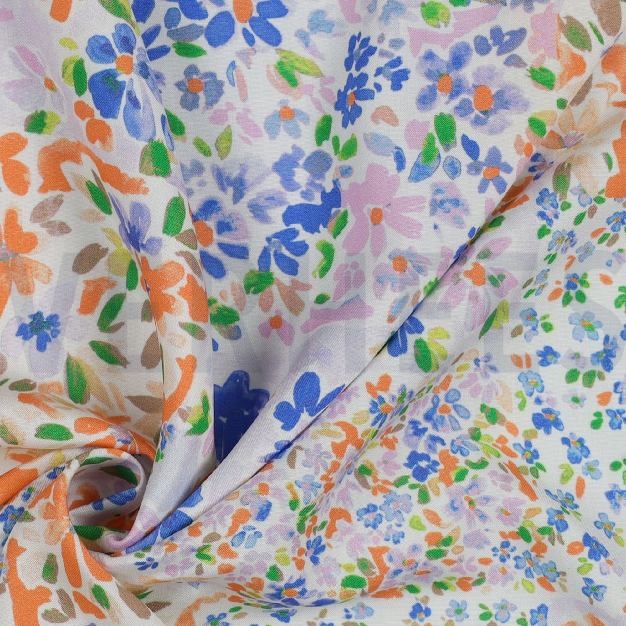 VISKOSE RADIANCE DIGITAL PATCHWORK BLUMEN BLAU (high resolution) #3