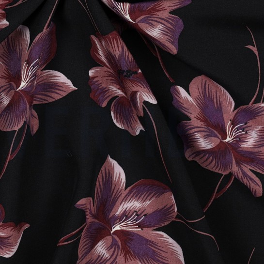 VISCOSE RADIANCE BLOEMEN ZWART #7