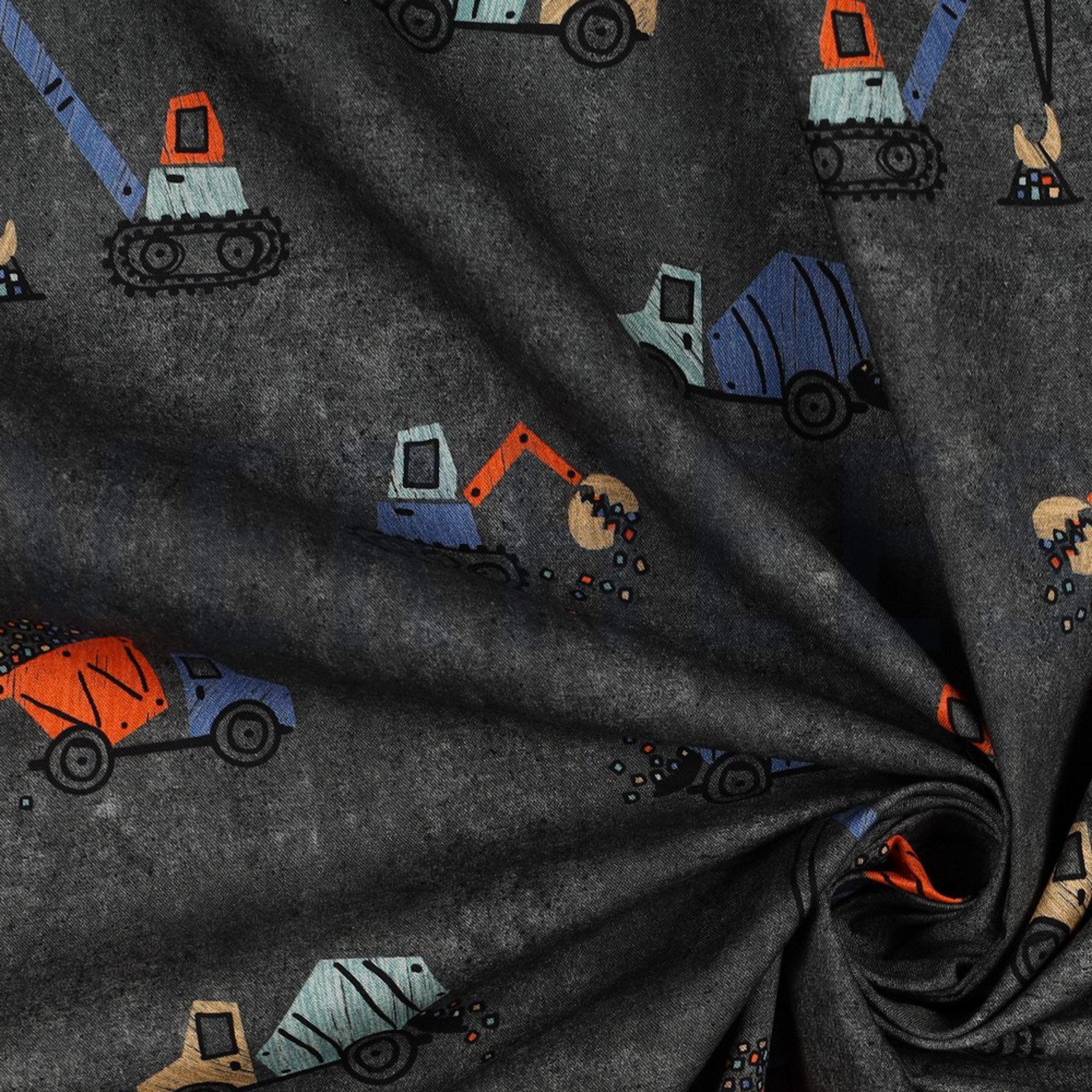 FINE POPLIN DIGITAL WORK VEHICLES DARK GREY (high resolution) #3
