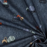 KATOENEN POPLIN DIGITAAL WERKVOERTUIGEN BLAUW (thumbnail) #3