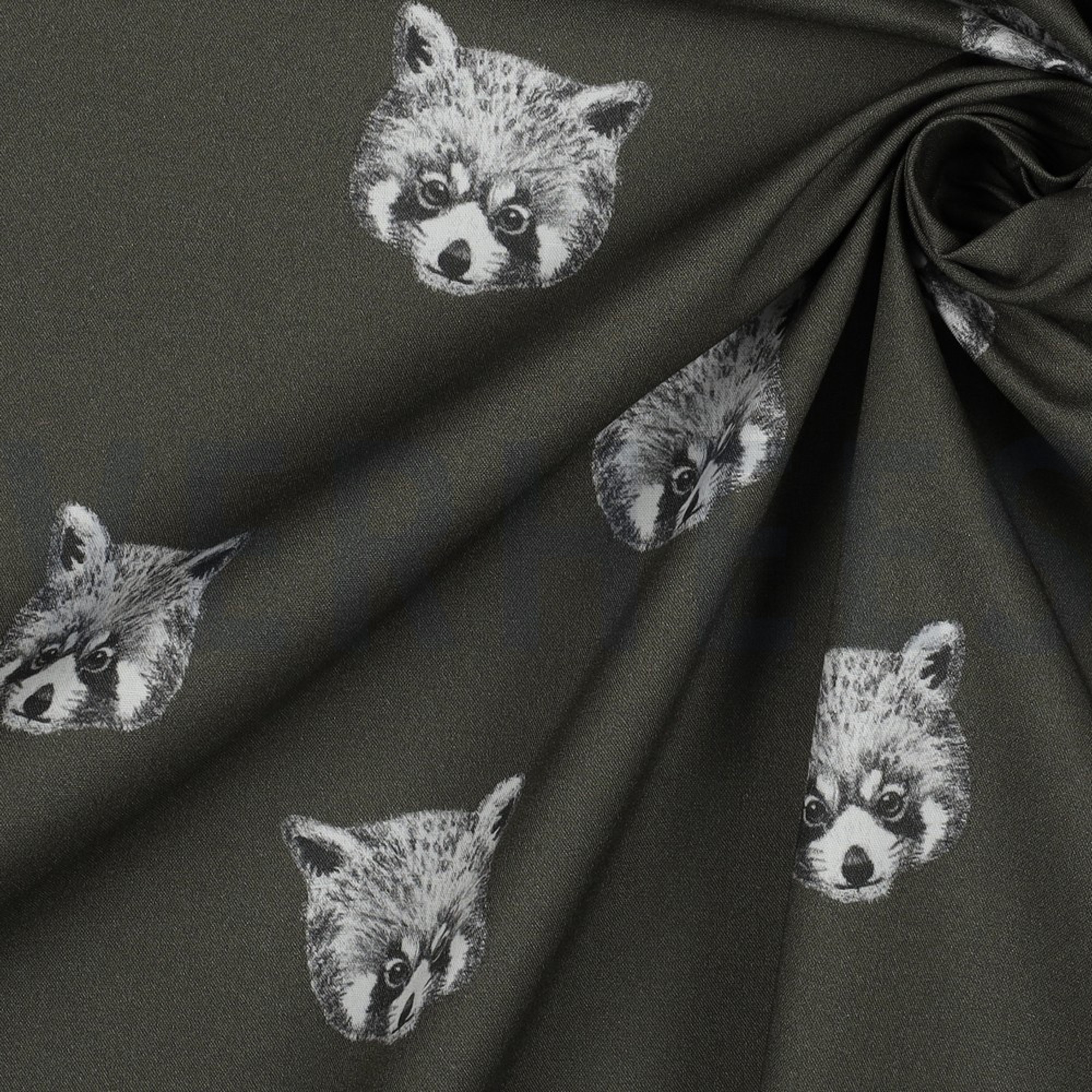 KATOENEN POPLIN DIGITAAL RODE PANDA’S ZEEWIERGROEN (high resolution) #3