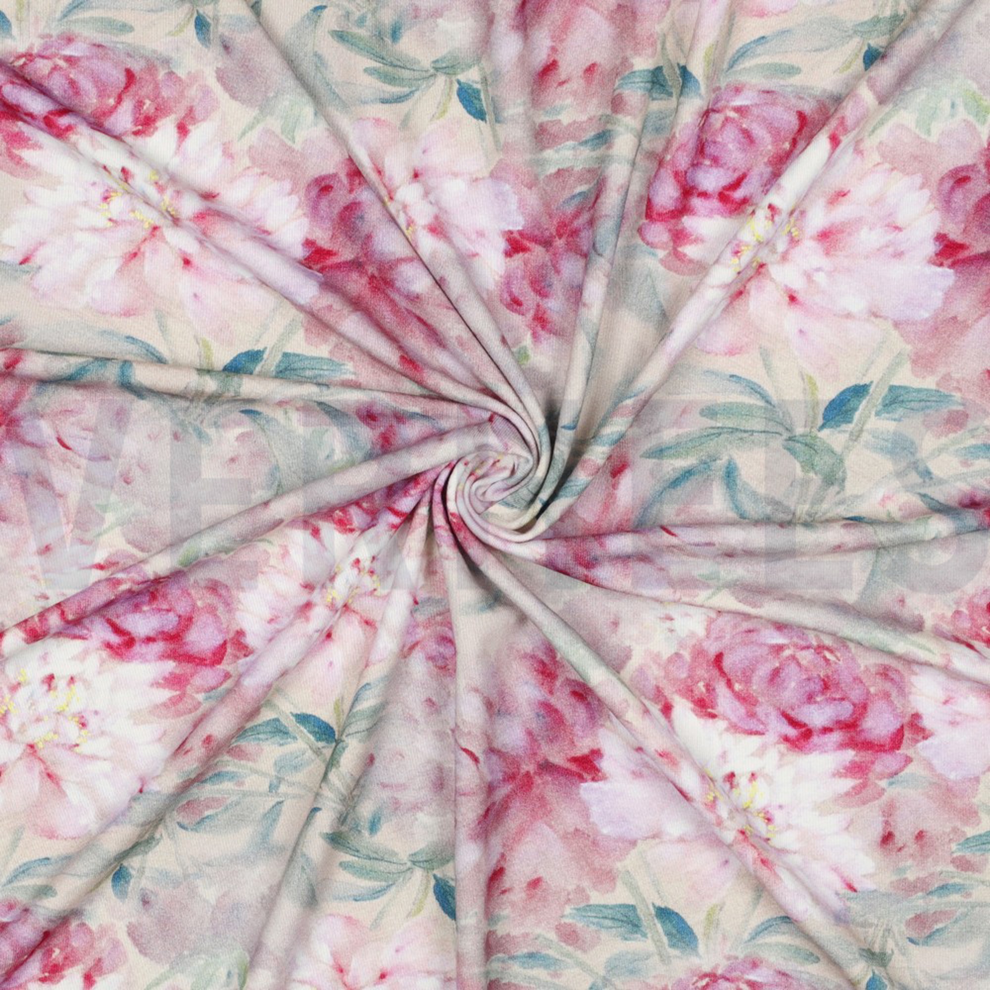 VISKOSE JERSEY DIGITAL BLUMEN HELLROSA (high resolution) #3