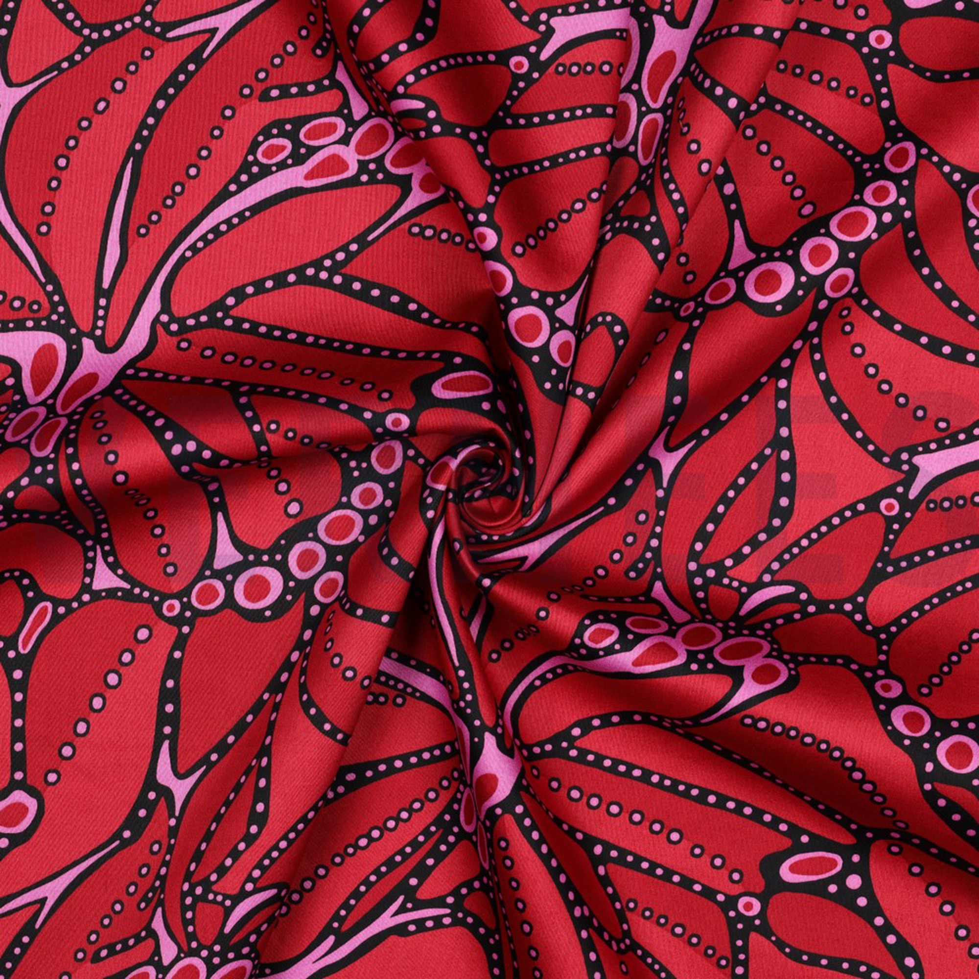 COTTON SATIN ABSTRACT DARK RED (high resolution) #3