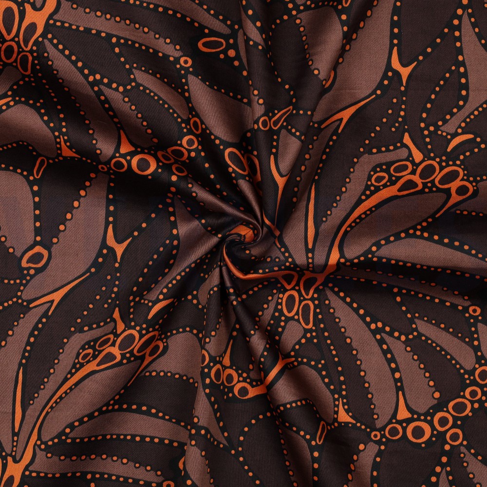 KATOEN SATIJN ABSTRACT DONKERBRUIN #7