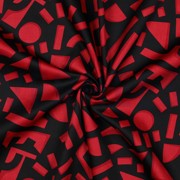 KATOEN SATIJN GEOMETRISCH DONKERROOD (thumbnail) #3