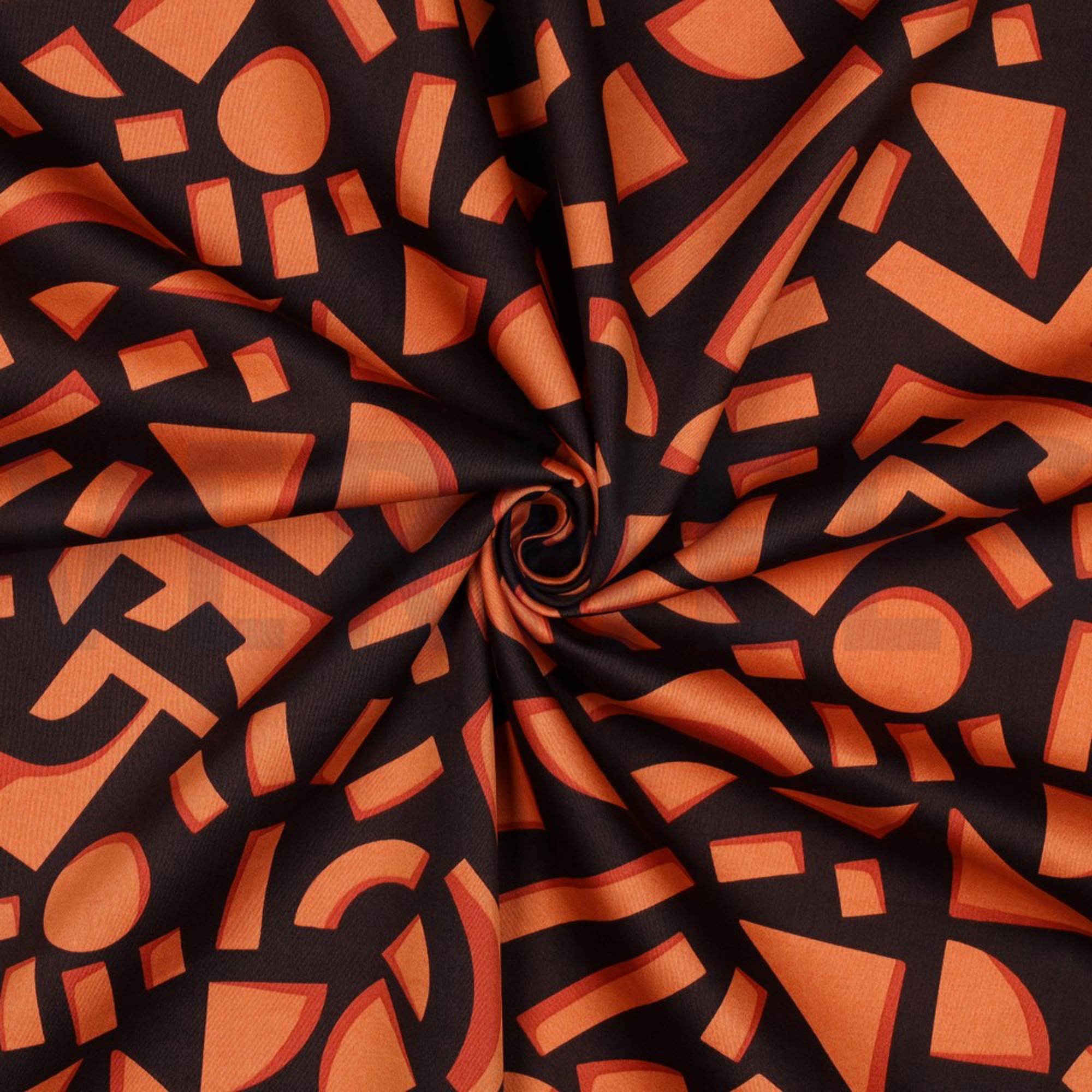 BAUMWOLLE SATIN GEOMETRISCH DUNKELBRAUN (high resolution) #3