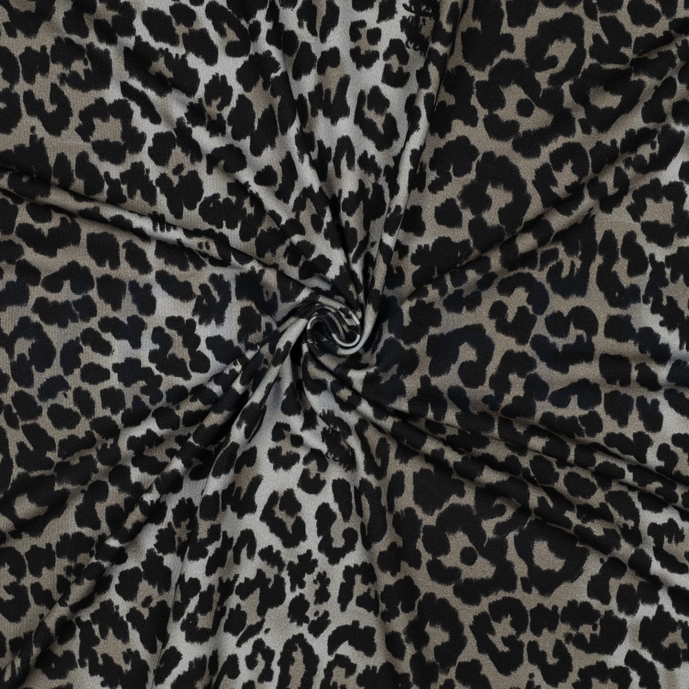 VISCOSE JERSEY DIGITAAL DIERENHUID ZWART #7