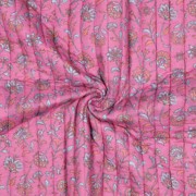 STEPPSTOFF MUSSELIN BLUMEN ZWEISEITIG FUCHSIA/HELLBLAU (thumbnail) #3