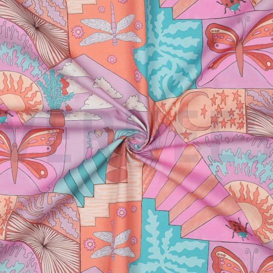 KATOENEN POPLIN DIGITAAL KLEINE WEZENTJES NERIDA HANSEN MINT #7