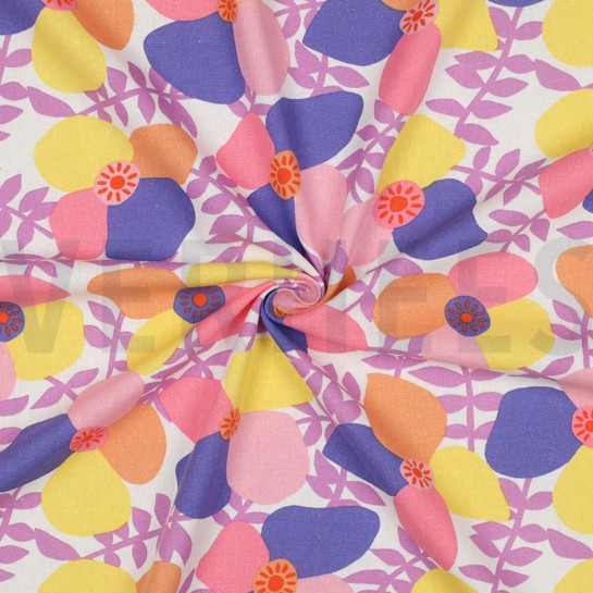 LINEN VISCOSE LEMA POPPIES NERIDA HANSEN LAVENDER #7