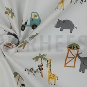 FINE POPLIN SAFARI ANIMALS WHITE (thumbnail) #3
