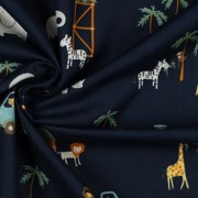 FINE POPLIN SAFARI ANIMALS NAVY (thumbnail) #3