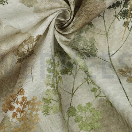 CANVAS DIGITAL BLUMEN HELL MOOSGRÜN #7