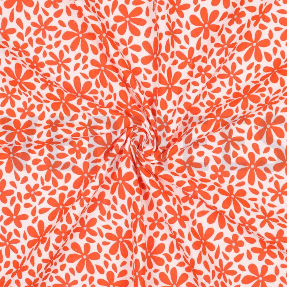 DOUBLE GAZE DE COTON FLEURS ROSE CLAIR #7