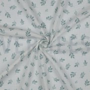 DOUBLE GAUZE BLADEREN SALIEGROEN (thumbnail) #3