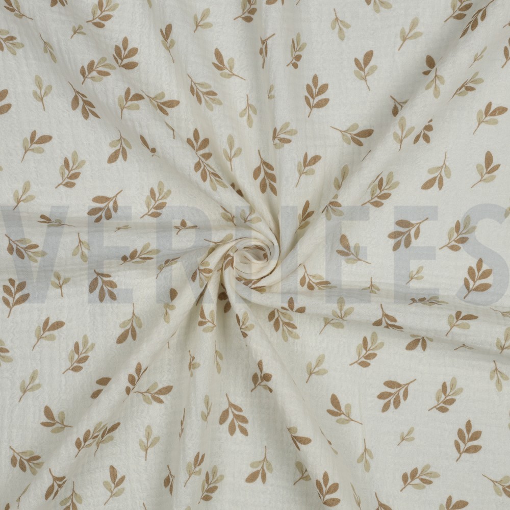 MUSSELIN BLÄTTER TAUPE #7