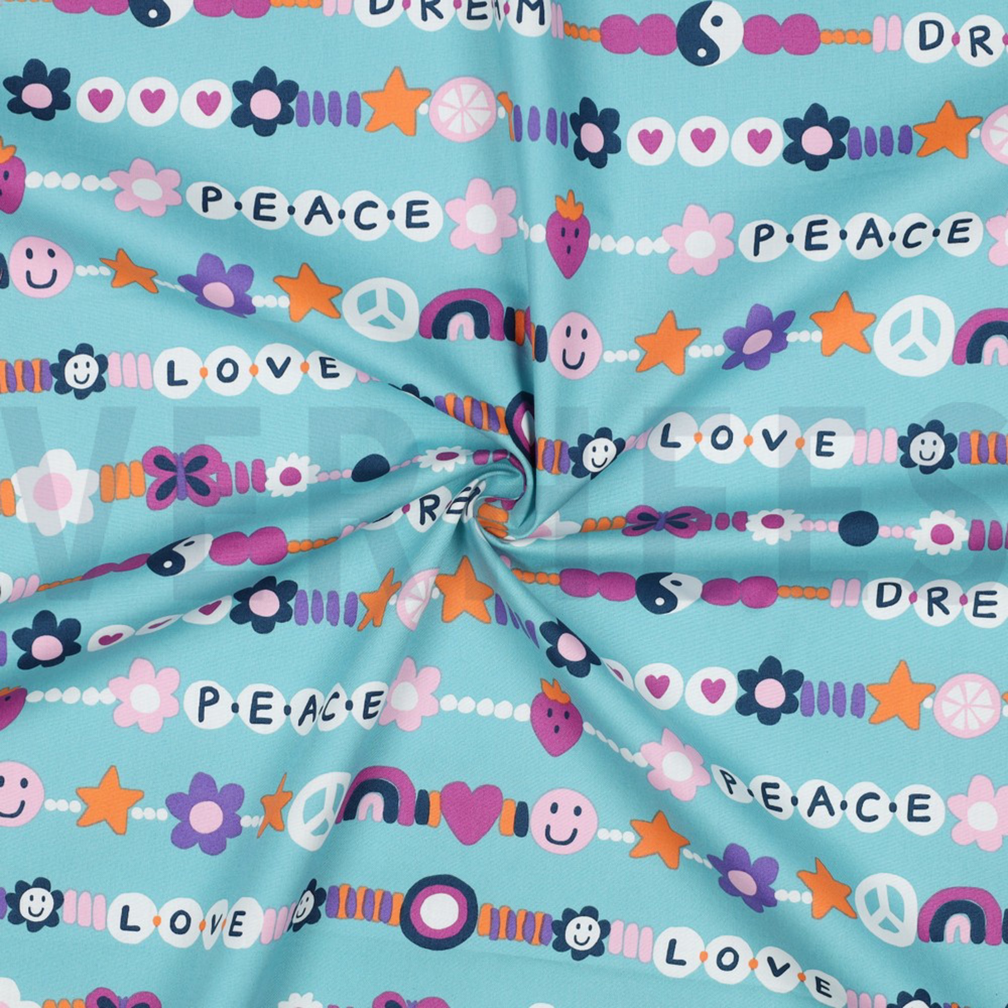 POPELINE DE COTON AMOUR PÉTROLE CLAIR (high resolution) #3