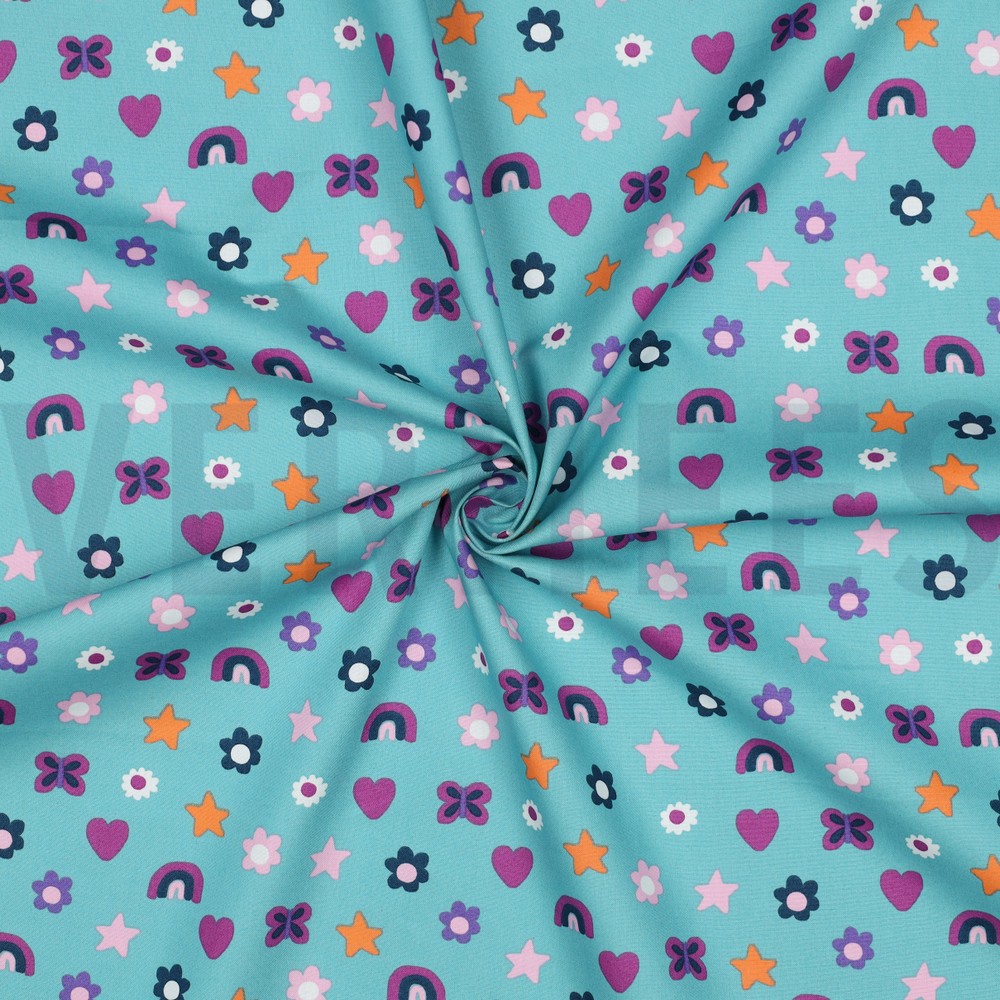 FINE POPLIN LOVE LIGHT PETROL #7