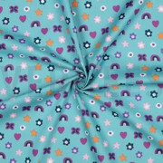 POPELINE DE COTON AMOUR PÉTROLE CLAIR (thumbnail) #3