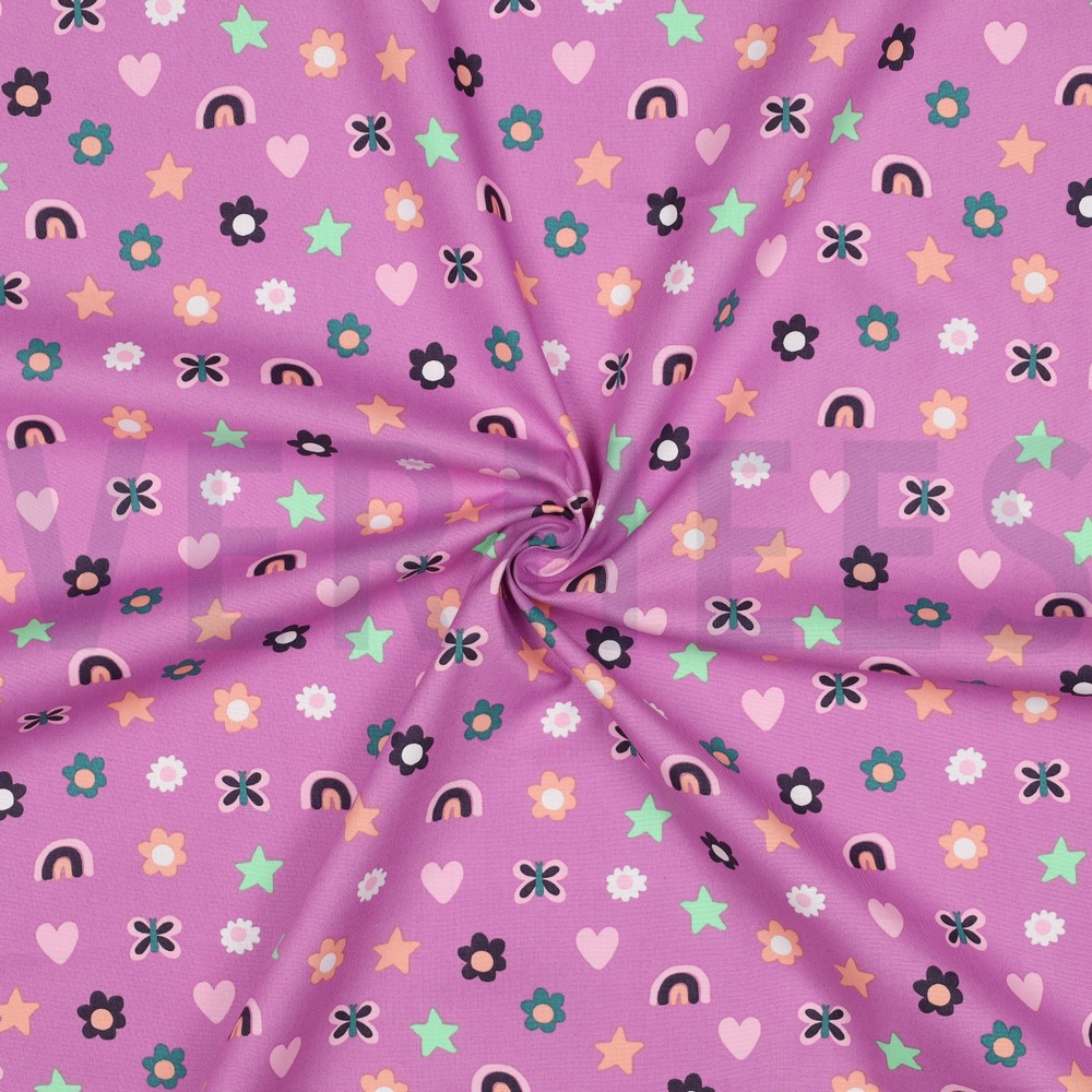 FIJNGEWEVEN KATOENEN POPLIN LIEFDE MAUVE #7